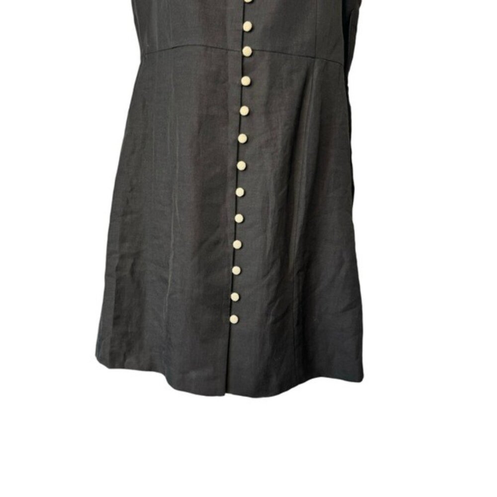 Tuckernuck NEW Black Leighton Linen Sleeveless Button Down Mini Dress Size XS - Picture 6 of 8